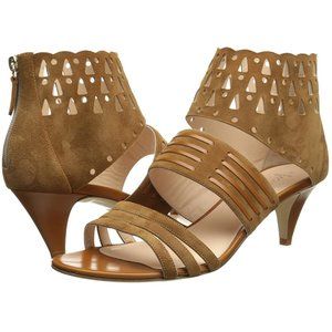 Aquatalia Delight Heels in Caramel Suede 6.5